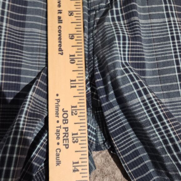 Oakley Shorts Mens 38 Blue Plaid Flat Front Casual Outdoor Golf Stretch Pockets - Picture 5 of 8